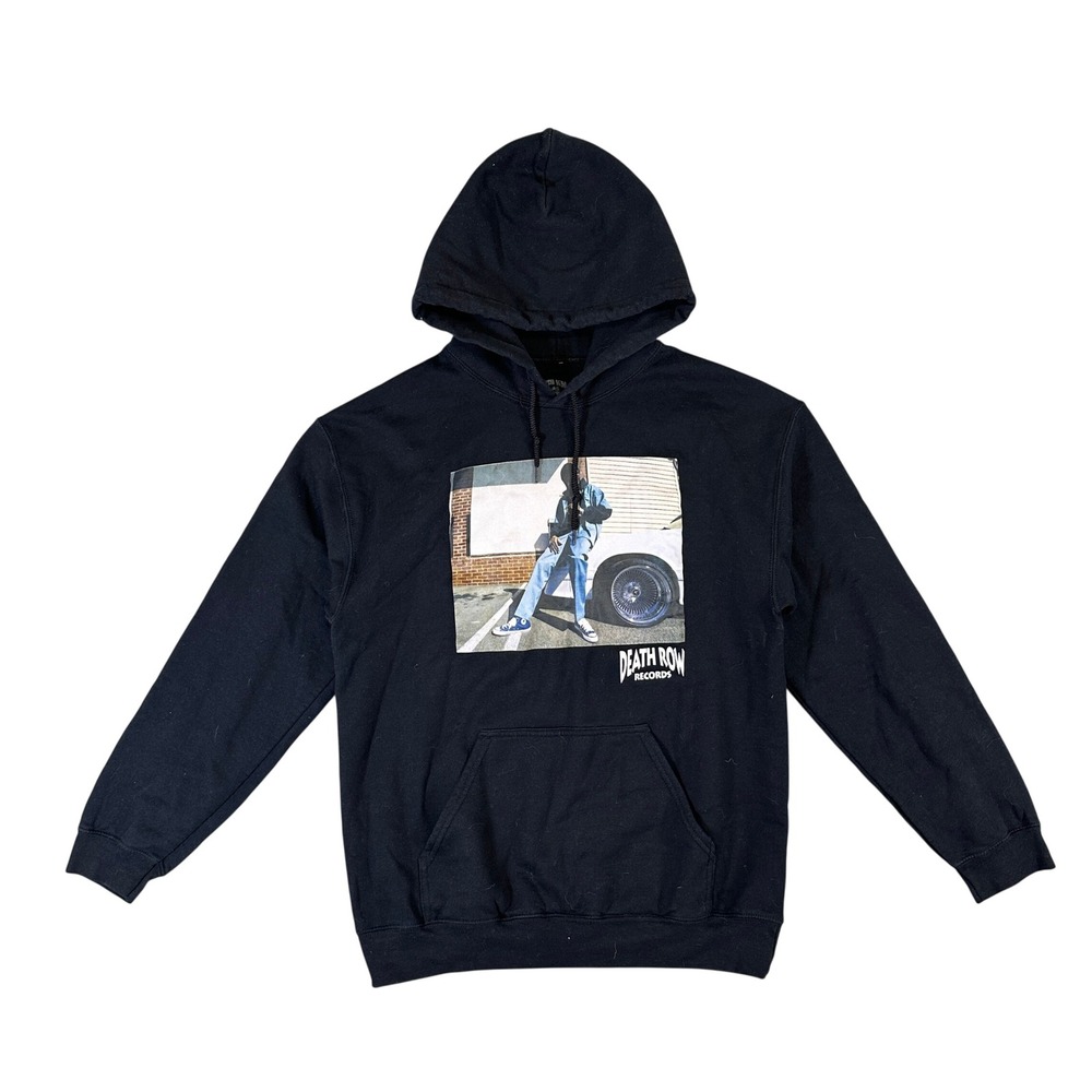 Death Row Records Snoop Dogg Graphic Hoodie Black Mens Medium Rap Streetwear